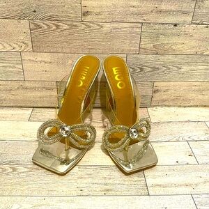 🩶EGO Jasper Silver Thong Stiletto Heels Women’s UK4 /USA 6 New 🩶